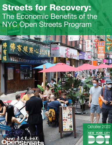 A cover of the report titled Streets for Recovery: The Economic Impact of the NYC Open Streets Program